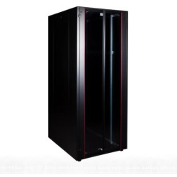 Armoire rack Lande HYPERline 42U 19" 800×1000 mm – porte avant verre double battant (LN-HL42U8010-BL-B)