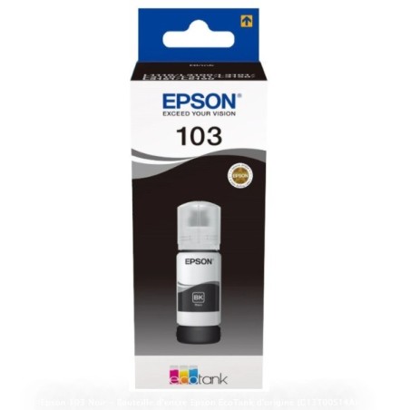 Epson 103 Noir - Bouteille d'encre Epson EcoTank d'origine (C13T00S14A)